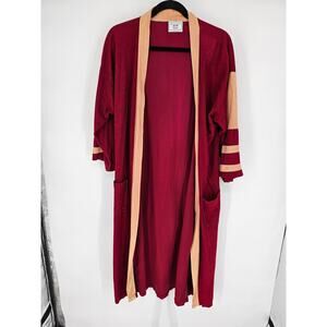 VTG 1960s Sears Women's Red Long Sleeve Pockets Oversize Robe Size 36-48